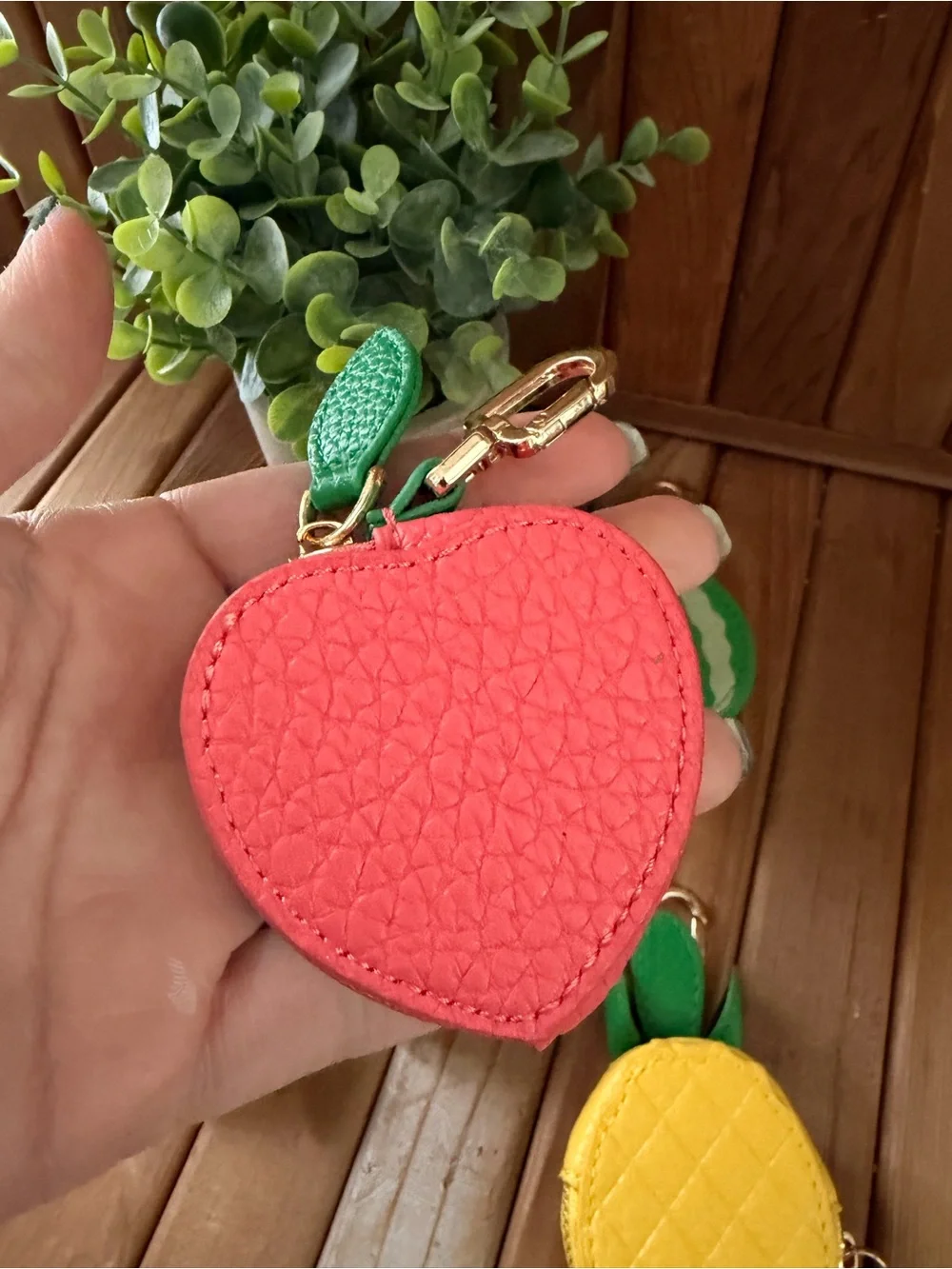 Playful Fruit Key Chain Charms w/Gold or Silver Hardware, Choose (1) One